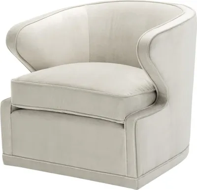 Produktbild von Casa Padrino Wohnzimmer Sessel / Drehsessel Hellgrau 75 x 80 x H. 73 cm - Luxus Wohnzimmermöbel