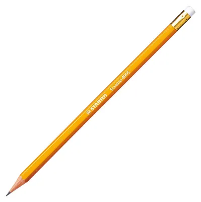 Image de Crayon avec gomme - STABILO Swano en jaune - dureté HB