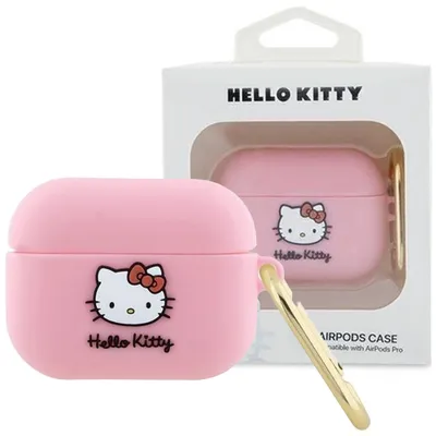 Produktbild von Hello Kitty Silicone 3D Kitty Head - Etui AirPods Pro (różowy)