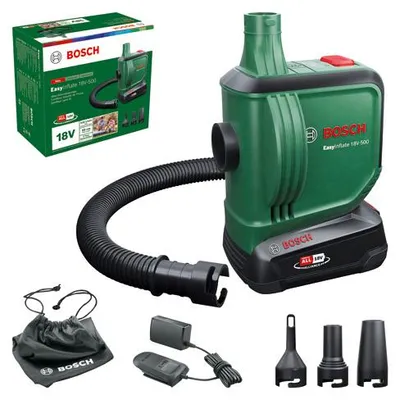 Zdjęcie produktu dla Bosch EasyInflate 18V-500, Uniwersalne, 0,03 bar, 530 l/min, Zielony, 0 - 0,5 psi, 0,5 m