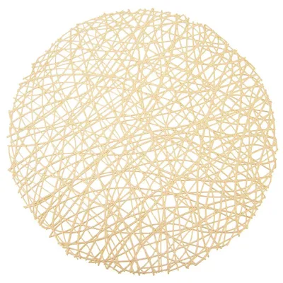 Produktbild von Orion Platzdeckchen Platzmatte Tischunterlage Untersetzer Platzdecke Tischuntersetzer für Teller Besteck rund rollbar Gold 39 cm