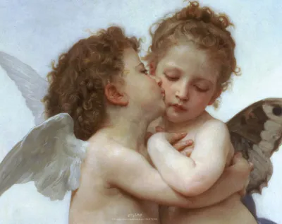 Produktbild von Bouguereau Engel Kuss  - Mousepad - Mousepad