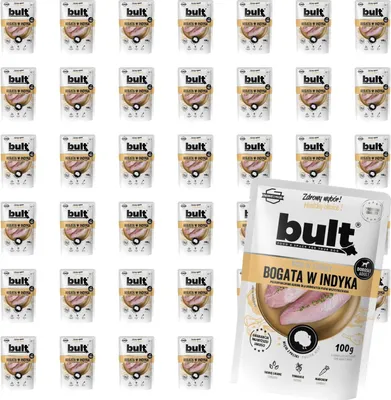 Produktbild von Bult | Feuchte Nahrung für Hunde Pute - 40x100g - 75% Fleisch - Ohne Künstliche Zusätze - Feuchtigkeitsspendende Formel