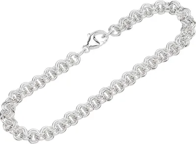 Produktbild von NKlaus 26cm Fußkette 925 Silber Zwillings Ankerkette 4,6mm breite Damen Fußgliederkette 14597