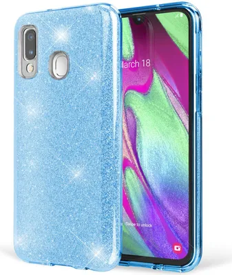 Immagine prodotto di NALIA scintillante custodia per cellulare per Samsung Galaxy A40, diamante protettivo custodia per cellulare scintillante turchese