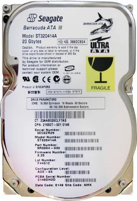 Zdjęcie produktu dla Dysk twardy Seagate ST34321A, interfejs IDE, pojemność 4,3 GB, format 3,5", interfejs PATA/EIDE. Dysk twardy