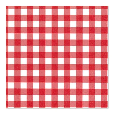 Produktbild von Papstar Servietten, rot 3-lagig 1/4-Falz 33 x 33 cm "Vichy Karo" 6 x 100 Stück