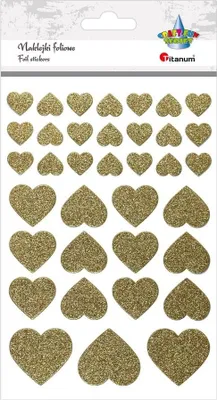 Produktbild von Folienaufkleber Gold Herzen Glitter 36 Stück Titanum