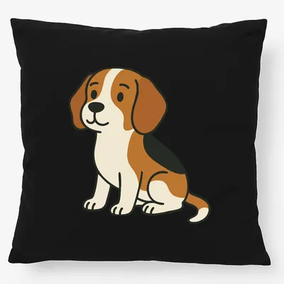 Produktbild von Huuraa Kissen Beagle Comic Beagie 40x40cm mit Füllung Black Baumwolle Dekokissen Geschenkidee