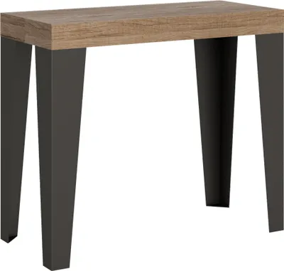 Produktbild von Ausziehbare Konsole 90x40/300 cm Gestell Flame Oak Nature Anthrazit