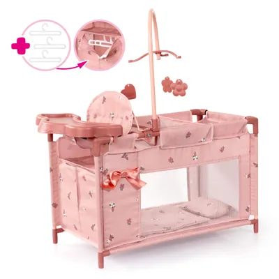 Produktbild von Bayer Design 62626AA Puppenbett mit Schrank, Sitz, Mobile, Ablage, Bettdecke, Kissen, Puppenzubehör