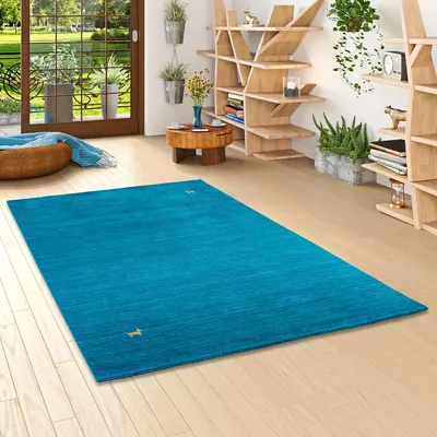 Produktbild von Natur Teppich Indo Nepal Gabbeh Shiva Türkis, Größe:300x400 cm