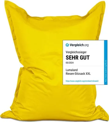 Produktbild von Lumaland Riesen-Sitzsack XXL 140x180 cm Wasserfestes Indoor & Outdoor Liegekissen über 3 Mio. anpassungsfähigen EPS-Perlen Bean Bag waschbarem Bezug