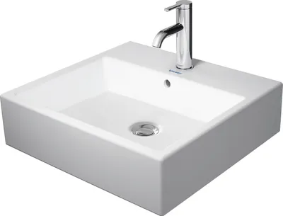Produktbild von Duravit Waschtisch VERO AIR ohne Überlauf, mit Hahnlochbank, geschliffen, 500 x 470 mm ohne Hahnloch weiß