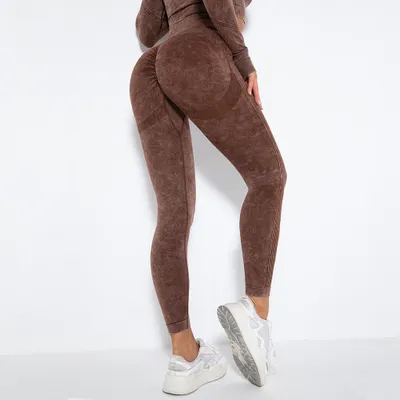 Zdjęcie produktu dla Push Up Legginsy Jeans Brązowy L - Idealne na każdą okazję KP15511