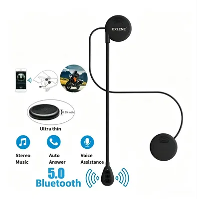 Produktbild von Ultraflacher Bluetooth-Headset-Motorradhelm-Ohrhörer mit automatischer Anrufannahme, kabellosem Stereo-Musikplayer und Freisprechfunktion