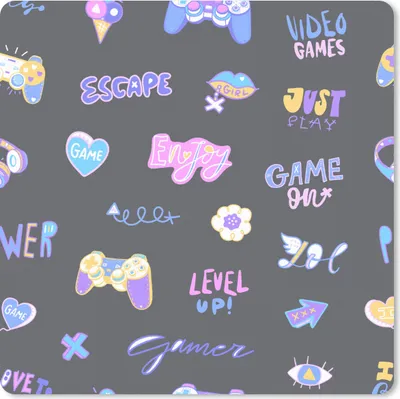 Produktbild von MuchoWow® Mauspad Mousepad Mädchen - Spiele - Konsole - Muster - Mädchen - Kinder - Kind - Kind 20x20 cm - Mousepads - Maus Mat - Pad - Mausunterlage - Desk Mat - Bureauartikeln