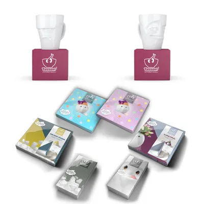 Produktbild von Fiftyeight Henkelbecher-Set 2-tlg.  350 ml + Servietten Nr 012 weiß Kaffeebecher Mug