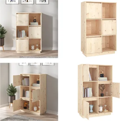 Produktbild von vidaXL Highboard 74x35x117 cm Massivholz Kiefer - Highboard - Highboards - Highboard Holz - Sideboard