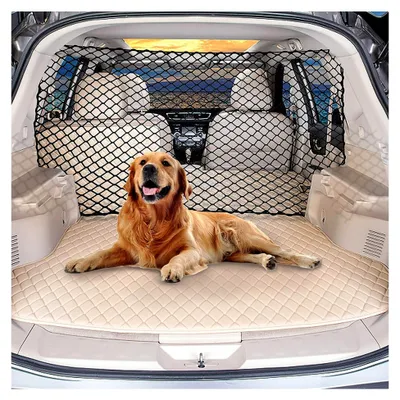 Produktbild von Autosicherheitsbarriere für Haustiere, Trennnetz für den Kofferraum, Gepäcknetz für die meisten Fahrzeugtypen - 120 x 70 cm