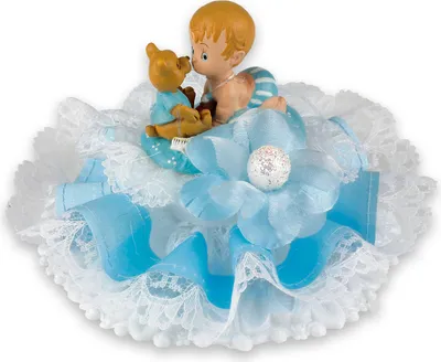 Produktbild von Poly Taufaufsatz mit Baby, blau