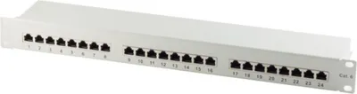 Produktbild von Patchpanel Cat.6 Rackeinbau 48,3 cm (19") 24-Port lichtgrau (75074)