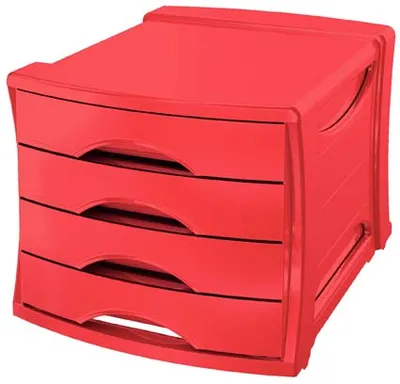 Image de Esselte Vivida A4 boîte à tiroirs, plastique, 4 tiroirs, rouge