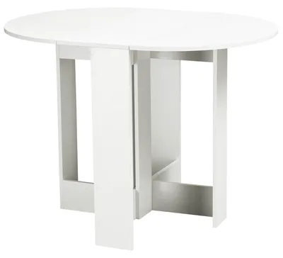 Immagine prodotto di HOMCOM Tavolino Pieghevole Pranzo Tavolo Consolle In Legno Salvaspazio Per 2 Persone, Arredamento Cucina E Soggiorno, Bianco