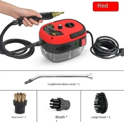 Produktbild von Handdampfreiniger Dampfstrahler - 2500W Hochdruck - 105°C Dampf - 15 s Aufheizzeit - 2 m Schlauch - 220V EU-Stecker - Rot