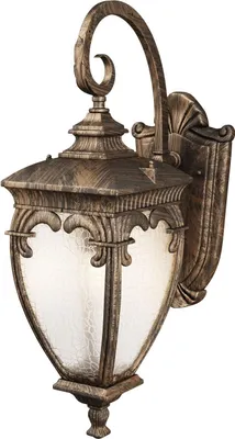 Produktbild von Außenlampe Wand Glas Aluminium E27 IP44 H: 48 cm in Gold Vintage Außenwandleuchte