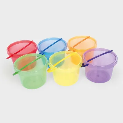Produktbild von TickiT Eimer Set Transparent - Bunte Spielzeug Eimer 6 Stück