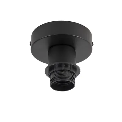 Produktbild von QAZQA - Modern Deckenleuchte I Deckenlampe I Lampe I Leuchte mattschwarz ohne Schirm - Combi I Wohnzimmer I Schlafzimmer - Stahl Rund - LED geeignet E27