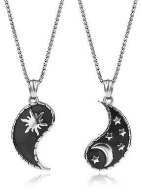 Produktbild von GAVU Partner Geschenke Freundschaftsketten Mond Sonne Ying Yang Halsketten mit P
