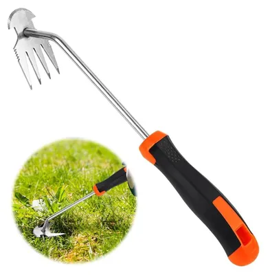Imagen del producto de Escarificador de jardín - Cuatro dientes - Acero al manganeso - 35 cm - Mango de 32 cm