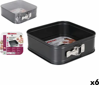 Image de Moule amovible quttin acier carbone noir 24 x 24 x 8 cm (6 pièces)