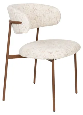 Produktbild von Esszimmerstuhl Claes im 2er-Set, Off-White mit Metallgestell