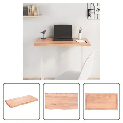 Produktbild von The Living Store Tischplatte Hellbraun 80x40x(2-4) cm Massivholz Eiche Behandelt