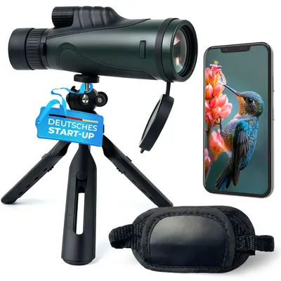 Produktbild von AlpinSpirit Zoom Monokular 10-30x50 mit Stativ & Handschlaufe [IPX4,FMC & BAK4],geeignet für Erwachsene,Fernrohr,Monocular, wasserabweisend, Tasche