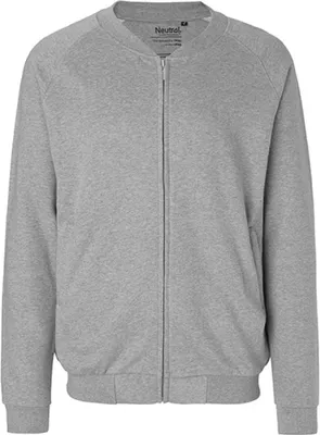 Produktbild von Neutral O73501 | Herren Jacket with Zip / 100% Fairtrade Baumwolle - Farbe: Sports Grey - Größe: 3XL