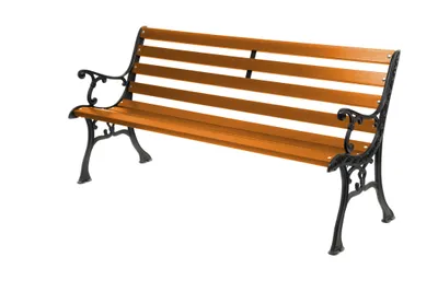 Zdjęcie produktu dla Ławka ogrodowa Ławka parkowa Ławka żeliwna ogrodowa zewnętrzna 0111 Ławka na taras Ławka balkonowa, ławka drewniana 155x78x39 cm Kolor: Teak