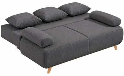 Produktbild von HOMCOM Schlafsofa 188x140cm 3-Sitzer Sofa mit Bettfunktion, Stauraum Grau