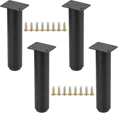 Productafbeelding van Verstelbare Meubelpoten 18-32 cm - Zwart Metalen Poten voor Banken, Tafel en Kasten