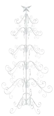 Image de Arbre de Noël en métal vidaXL KUOPIO, 150 cm, acier, blanc