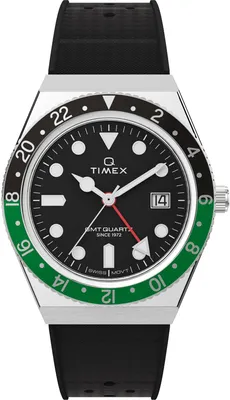 Zdjęcie produktu dla Timex TW2W57500 Q TIMEX GMT 38mm srebrny zielony czarny zegarek męski NOWOŚĆ