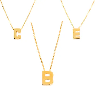 Produktbild von Damen Halskette mit Buchstaben Anhänger Gold 585 Namensanhänger Kette 14 Karat L