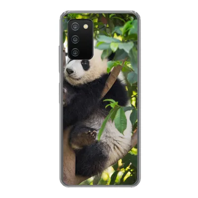 Produktbild von MuchoWow® Handyhülle Schutzhülle Hülle für Samsung Galaxy A03s Panda - Tier - Baum Silikon Softcase Handy Hülle - Schutz