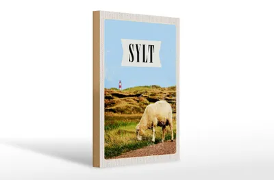 Produktbild von Holzschild Reise 20x30cm Sylt Stadt Urlaubsziel Wiese Urlaub