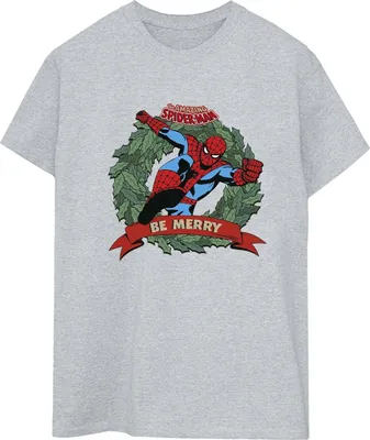 Produktbild von The Amazing Spider-Man - "Be Merry" T-Shirt für Damen BI54378 (L) (Grau)