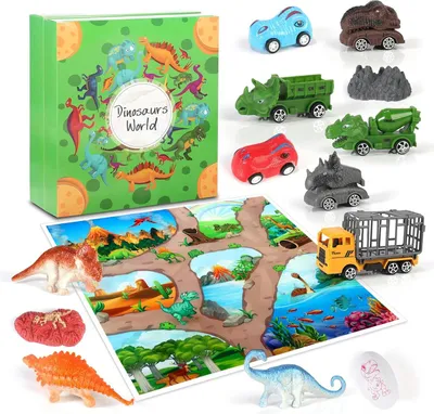 Obrázek produktu pro Vánoční adventní kalendář 2025, Dino vánoční kalendář pro děti, dinosauří transportér, dinosauří auto, mini dinosaurus, pro děti od 4 let