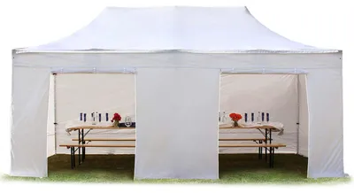Obrázek produktu pro Nůžkový stan 3x6 m, ocel, vč. 4 bočnic bílá